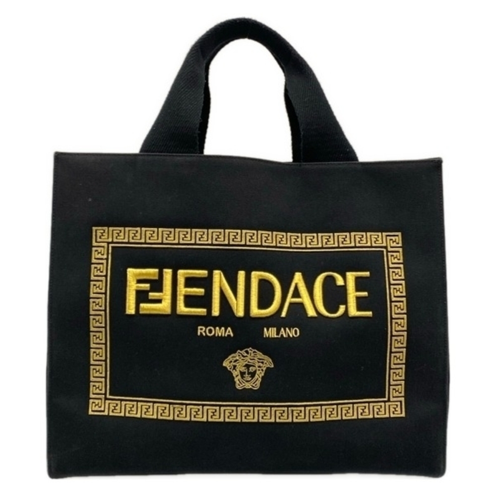 Fendi Tote Bag Black Gold FENDACE